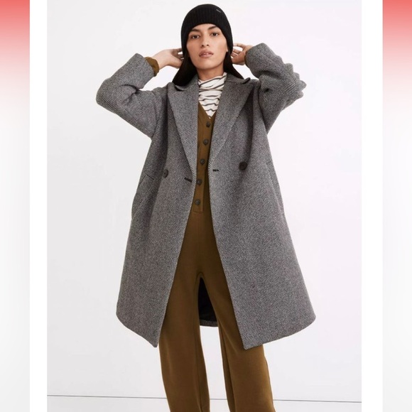 Free People Hannah Oversized Slouchy Blazer /Pea Coat in Washed Black - Picture 3 of 16